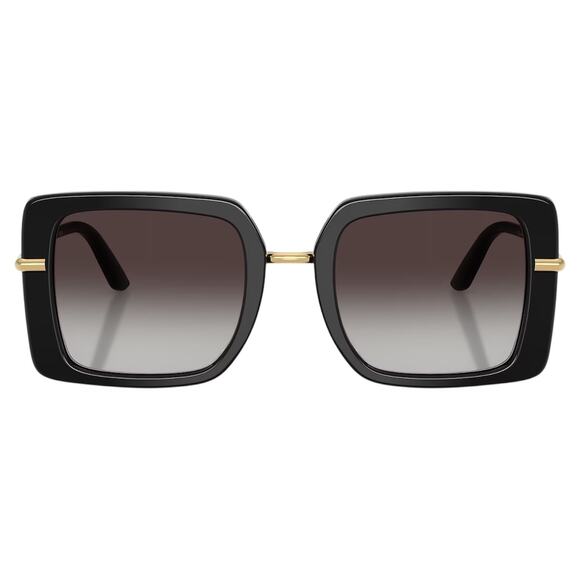 Dolce & Gabbana Sunglasses Black Square Gold Logo Leopard Womens - Picture 6 of 7